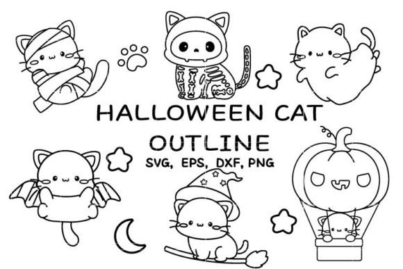 Black Cat Svg, Halloween Coloring Svg