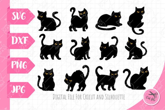 Black Cat SVG Witch Element Png Svg