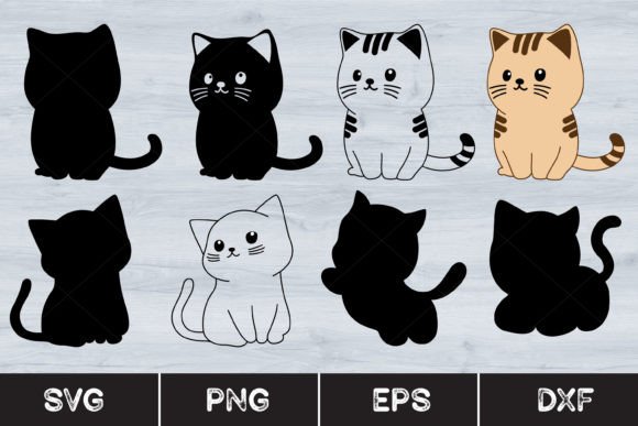 Cat Silhouette Pack, Cute Cat, SVG