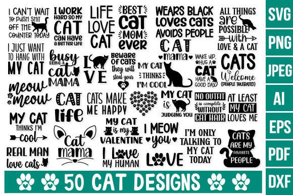 Cat SVG Bundle: Cat Mom & Cat Grandma