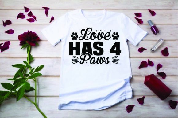 Cat Svg Design, Love Has 4 Paws