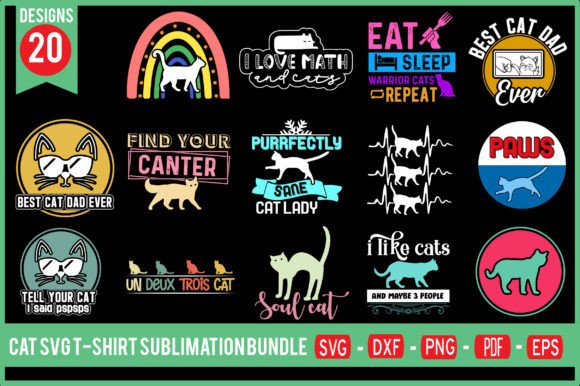 Cat SVG T-Shirt Sublimation Bundle