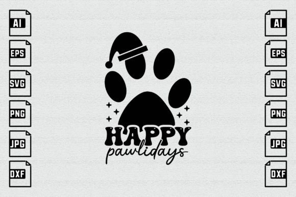 Happy Pawlidays, Christmas Cat SVG