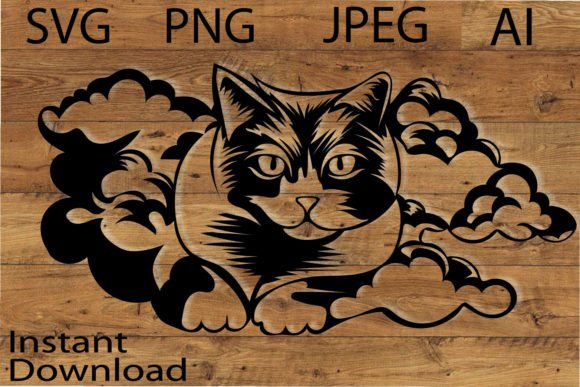 Sky Cat Svg Png Jpg Ai Vector Cat Pet